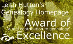 Leith Hutton's Genealogy Homepage Award of Excellence